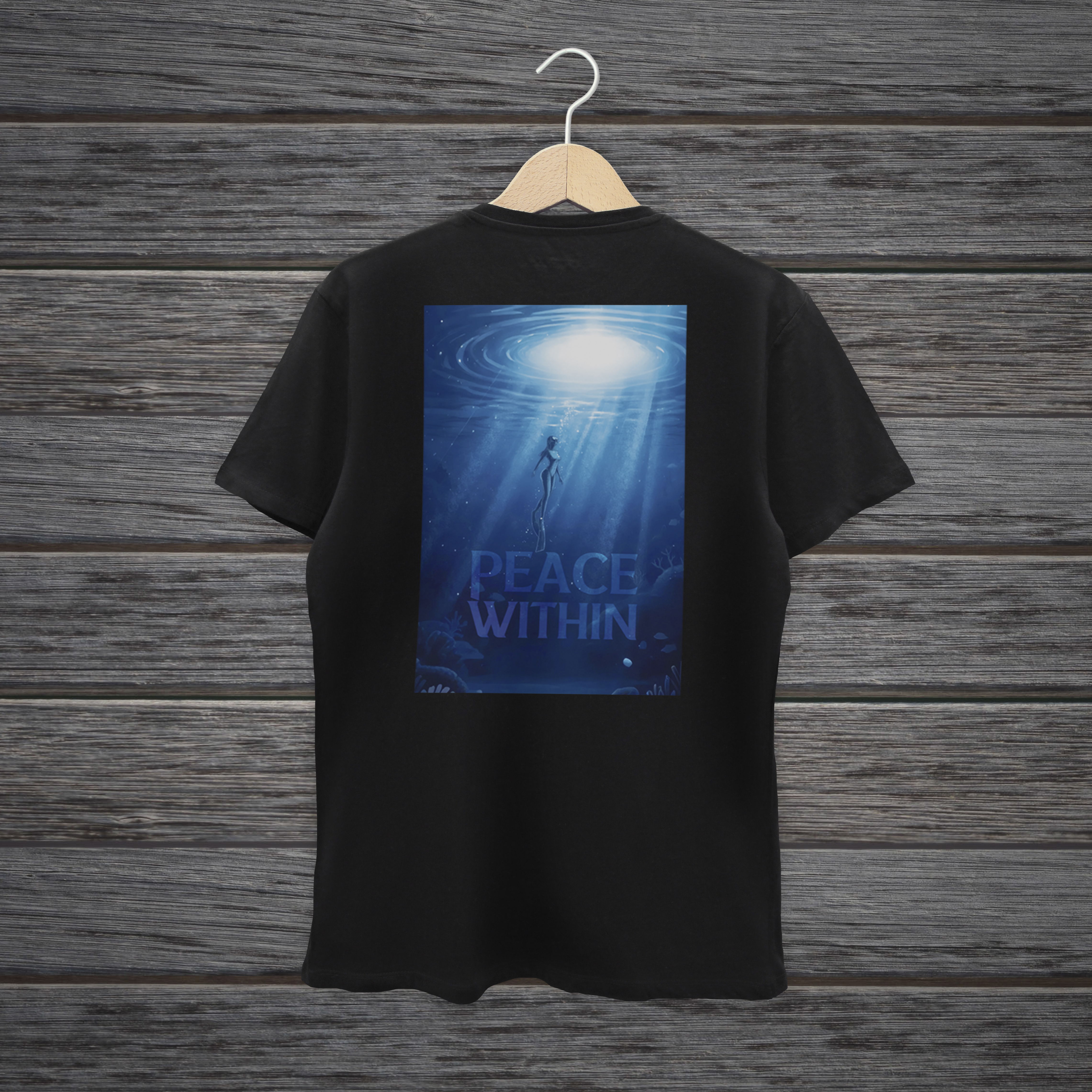 TSHIRT PEACE WITHIN MERMAID DIVING BLUE DEEP